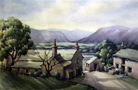 James Charles Middleton (1894-1969) Cottages at the head of a valley, 14 x 20.5in.